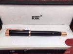 New Mont Blanc Black Precious Rose Gold Clip Rollerball Pen AAA Copy